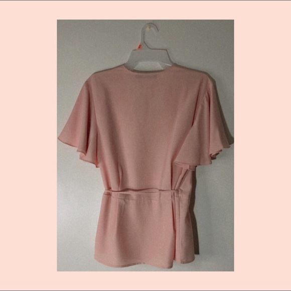 Short Sleeve Wrap Top Blouse - Picture 2 of 6